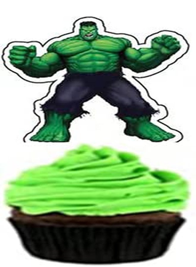 Losede HUA Party Hulk Cake Topper, 48 Pcs, Superhero Birthday Party Supplies Decorations - Image 5